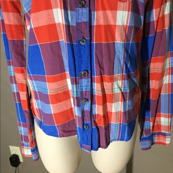 Hollister Button Down Plaid Ling Sleeve Shirt M - Picture 3 of 9